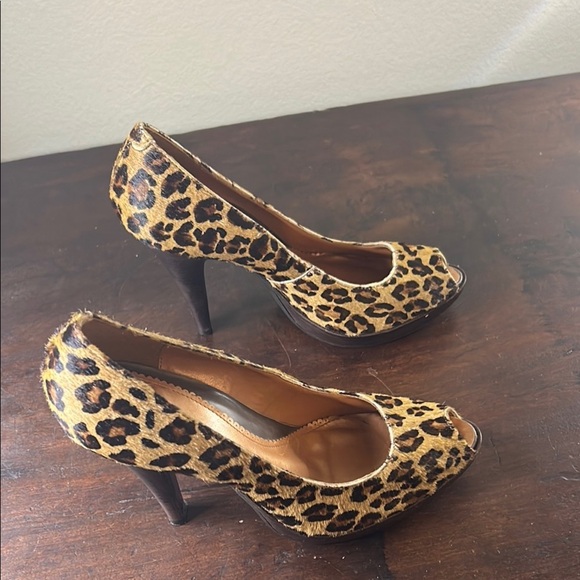 Luichiny Brown Stiletto Heels with Leopard Print Sz 8 - Picture 7 of 12